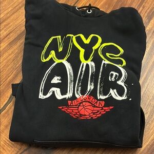 Jordan Black Hoodie with Red Accents